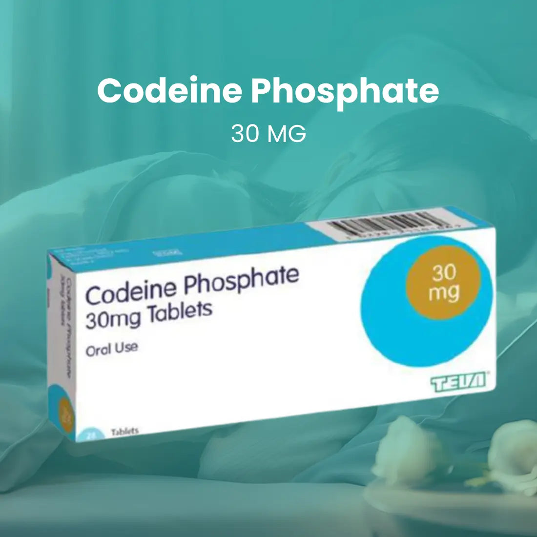 Box of Codeine Phosphate 30mg tablets for effective pain and sleep management in the UK