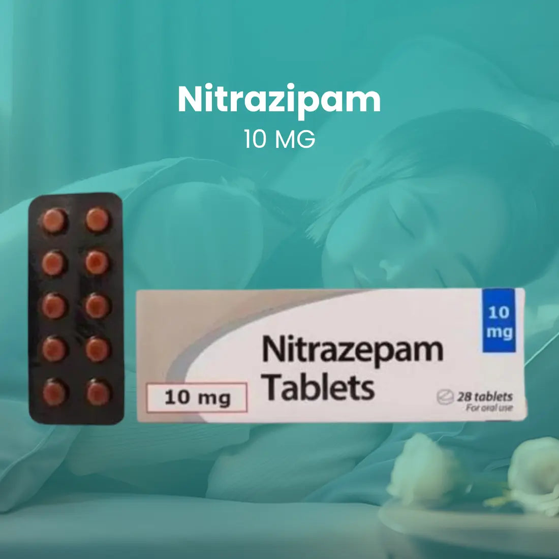 Nitrazepam 10mg blister pack for sleep and anxiety relief, available to buy online in the UK