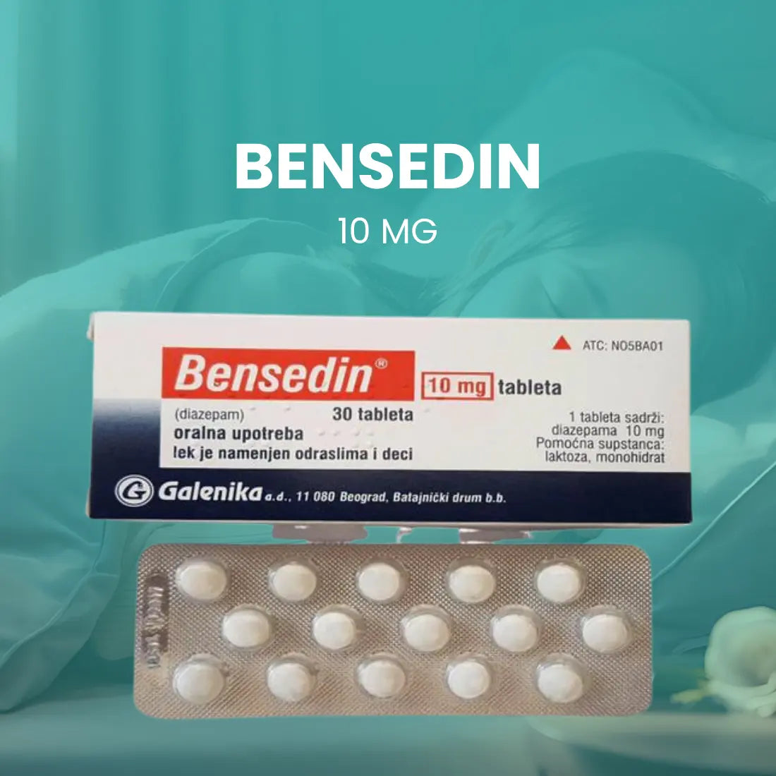 Diazipam 10mg tablets for anxiety relief and improved sleep, available for online purchase.